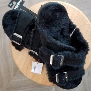 Sonoma Faux Suede Footbed Slide Sandals